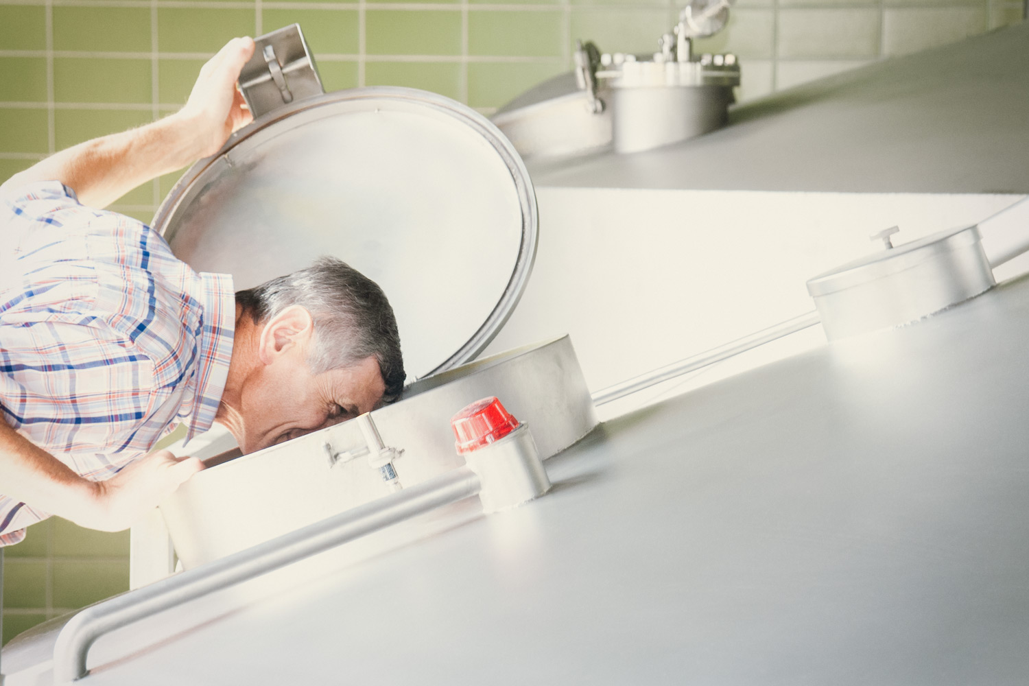 Gaerkesselin der Brauerei Andechs